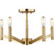 Vector 5 Light 18 inch Satin Brass Semi-Flush Mount Ceiling Light