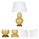 Double Gourd 31 inch 150 watt Sunset Yellow Glazed Ceramic with Antique Brass Table Lamp Portable Light in Pearl Dupioni