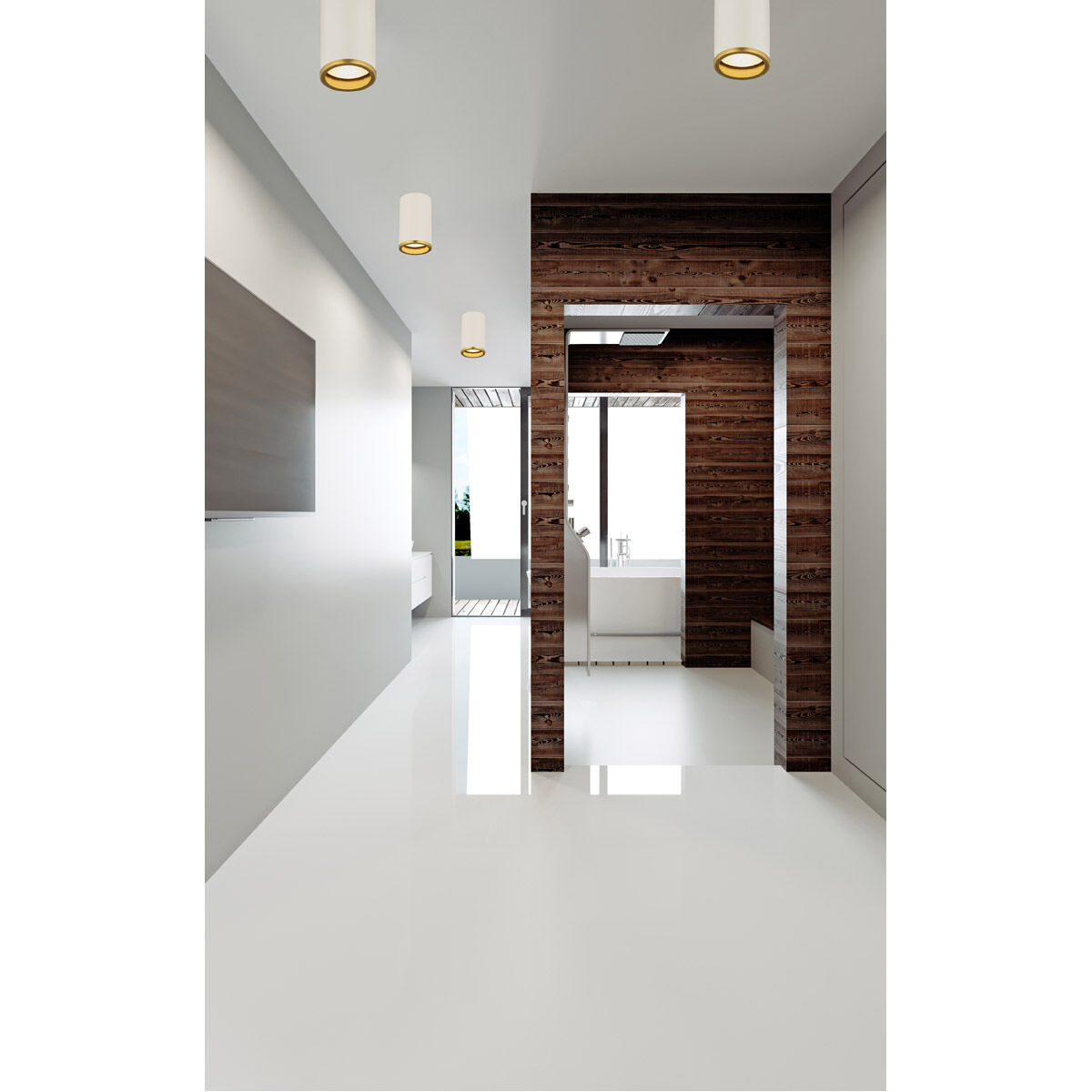 Arlo 1 Light 5.25 inch Matte White and Rubbed Brass Flush Mount Ceiling Light