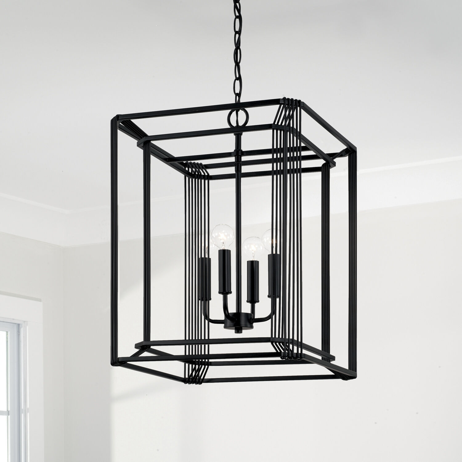 Lennon 4 Light 16 inch Matte Black Foyer Ceiling Light