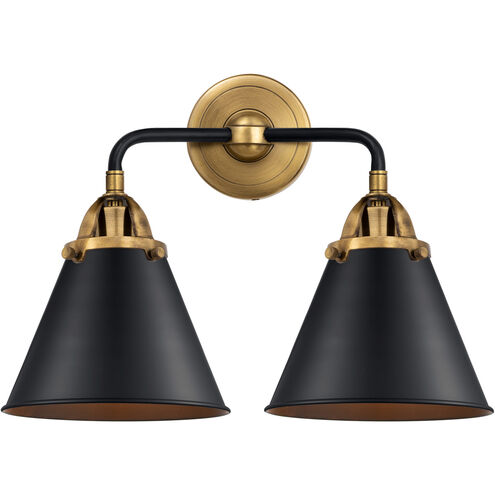 Nouveau 2 Appalachian 2 Light 16 inch Black Antique Brass Bath Vanity Light Wall Light in Matte Black
