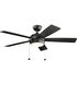 Starkk 52 inch Satin Black with Silver Blades Ceiling Fan