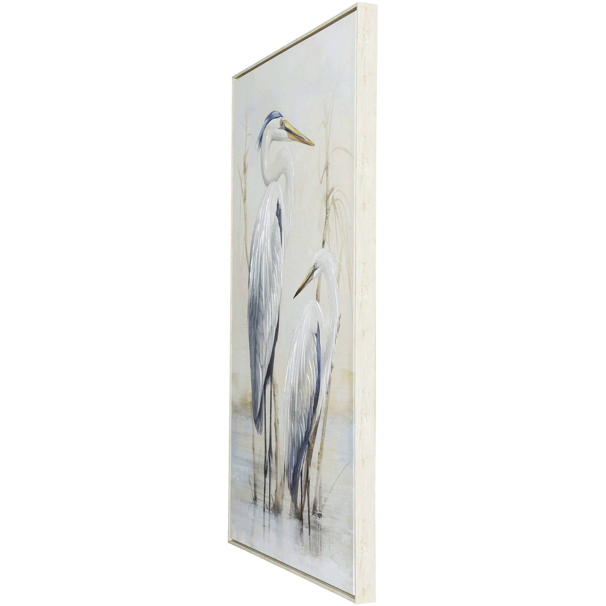Egret Light Blue and Cream Wall Art