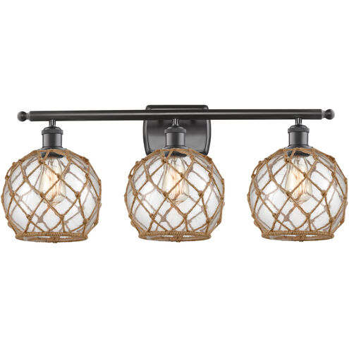 Ballston Farmhouse Rope LED 26 inch Oil Rubbed Bronze Bath Vanity Light Wall Light in Clear Glass with Brown Rope, Ballston