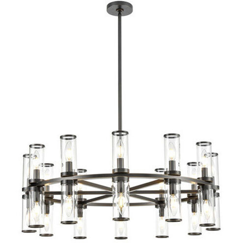 Revolve 24 Light 32.75 inch Clear Glass and Urban Bronze Chandelier Ceiling Light
