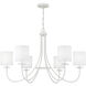 Stella 6 Light 36 inch Bisque White Chandelier Ceiling Light