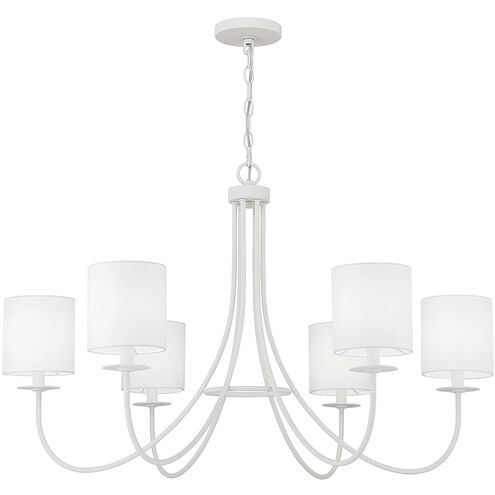 Stella 6 Light 36 inch Bisque White Chandelier Ceiling Light