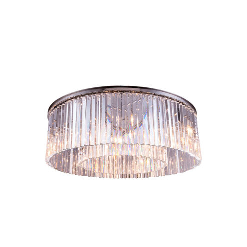 Sydney 10 Light 44 inch Polished Nickel Flush Mount Ceiling Light in Clear, Urban Classic
