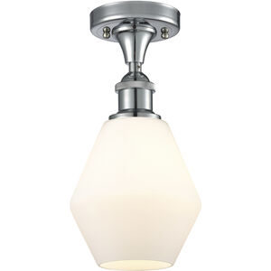 Ballston Cindyrella LED 6 inch Polished Chrome Semi-Flush Mount Ceiling Light in Matte White Glass