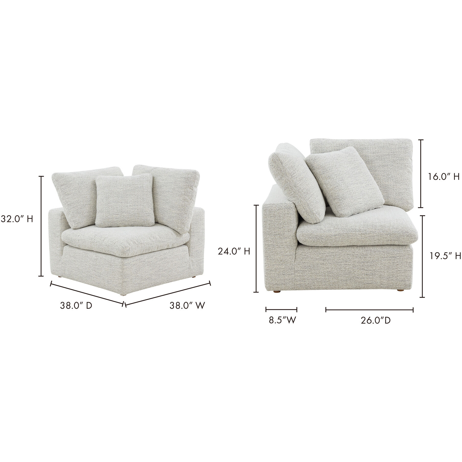 Terra Condo Beige Corner Chair