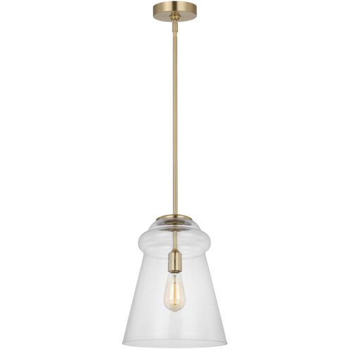 Loras 1 Light 11.5 inch Satin Brass Pendant Ceiling Light
