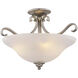 Monrovia LED 17 inch Brushed Nickel Semi-Flush Mount Ceiling Light