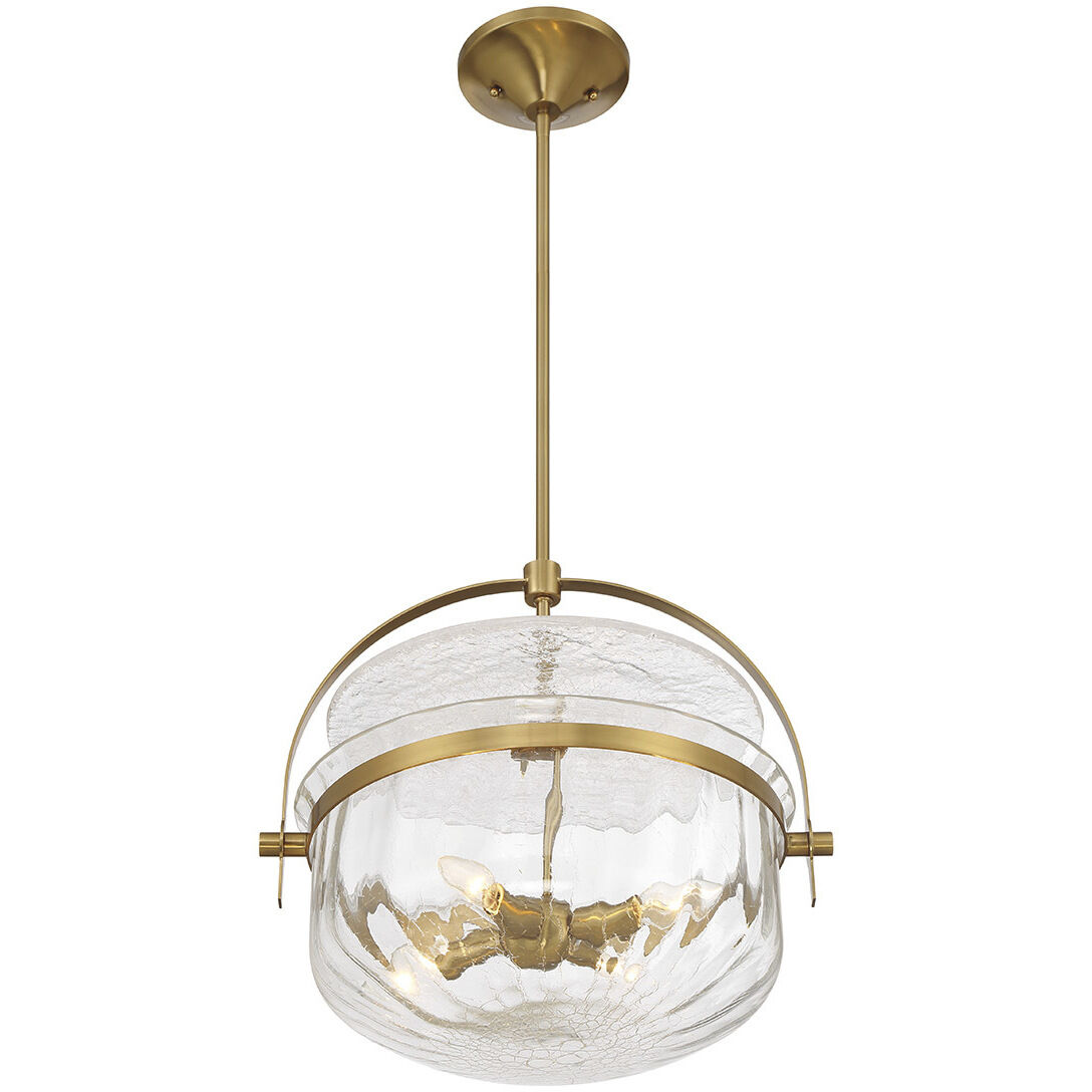 Denmar 4 Light 18 inch Warm Brass Covertible SemiFlush Ceiling Light