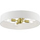 Venlo 4 Light 22 inch Satin Brass with Shiny White Accents Semi-Flush Ceiling Light, Large