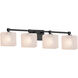 Fusion 4 Light 31 inch Matte Black Bath Bar Wall Light in Rectangle, Incandescent, Frosted Crackle