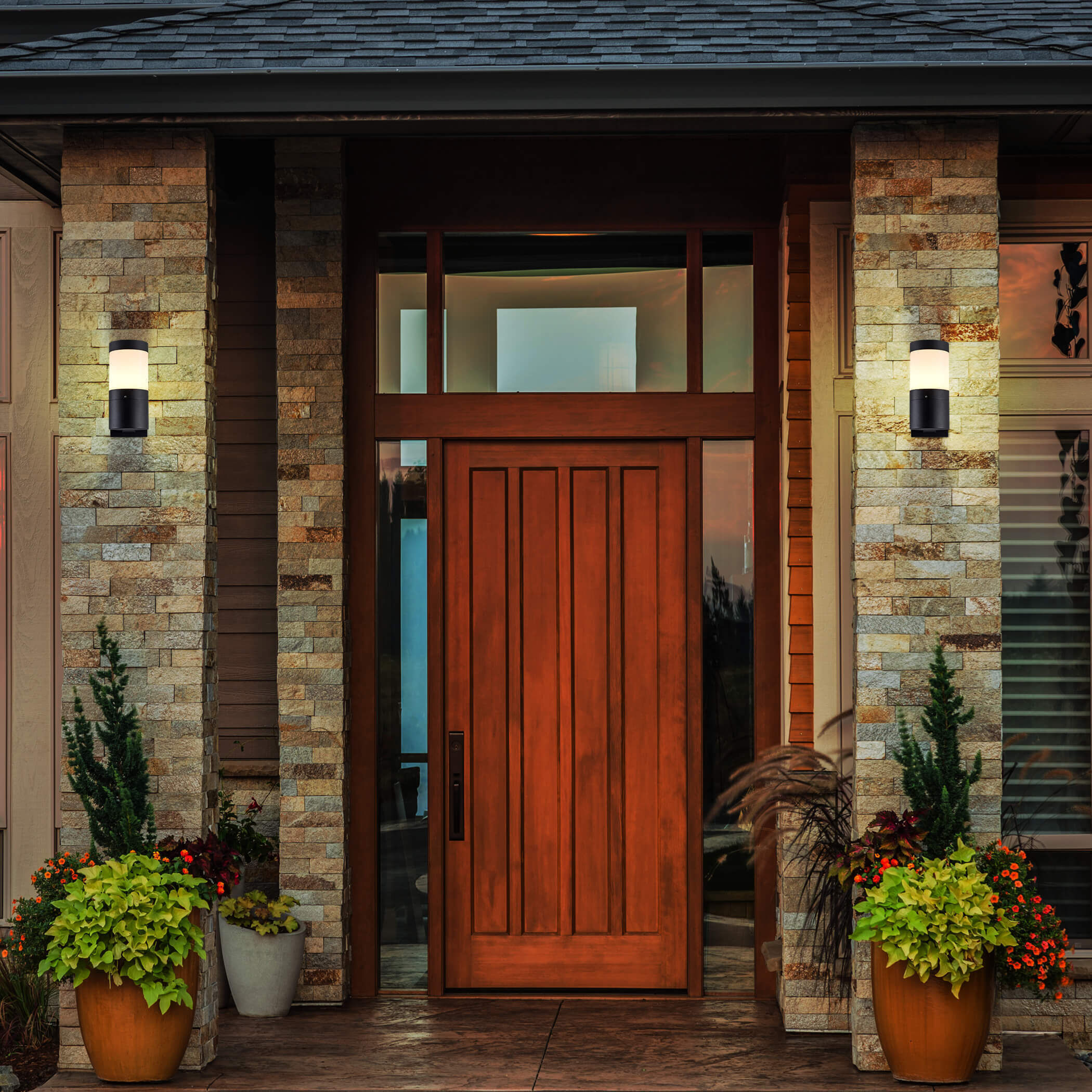 Modern 10.5 inch Matte Black Outdoor Wall Sconce