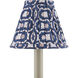 Block Print Navy and White with Red Pleated Chandelier Shade