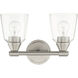 Catania 2 Light 14 inch Brushed Nickel Vanity Sconce Wall Light