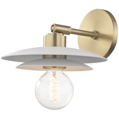 Milla 1 Light 8 inch Aged Brass Wall Sconce Wall Light in Aged Brass/Soft Off White