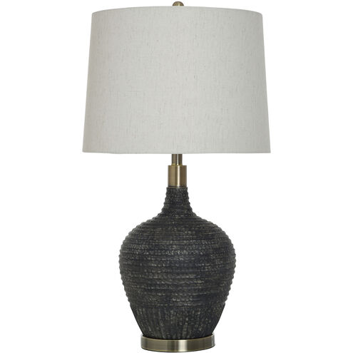 Cameron 30 inch 100.00 watt Black and Brown and Brass Table Lamp Portable Light