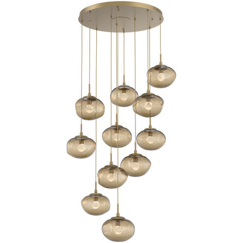 Nova LED LED Gilded Brass Chandelier Ceiling Light, Round Multi-Port