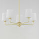 Bristol 5 Light 27 inch Satin Brass Single-Tier Chandelier Ceiling Light