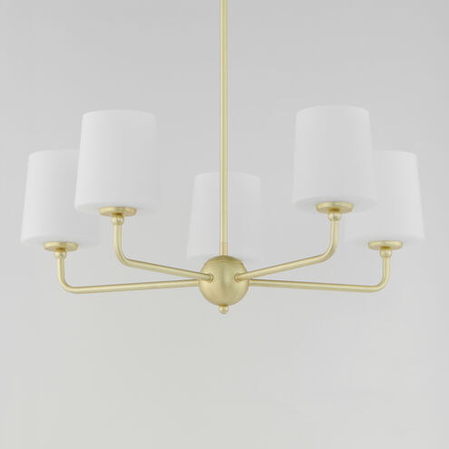 Bristol 5 Light 27 inch Satin Brass Single-Tier Chandelier Ceiling Light