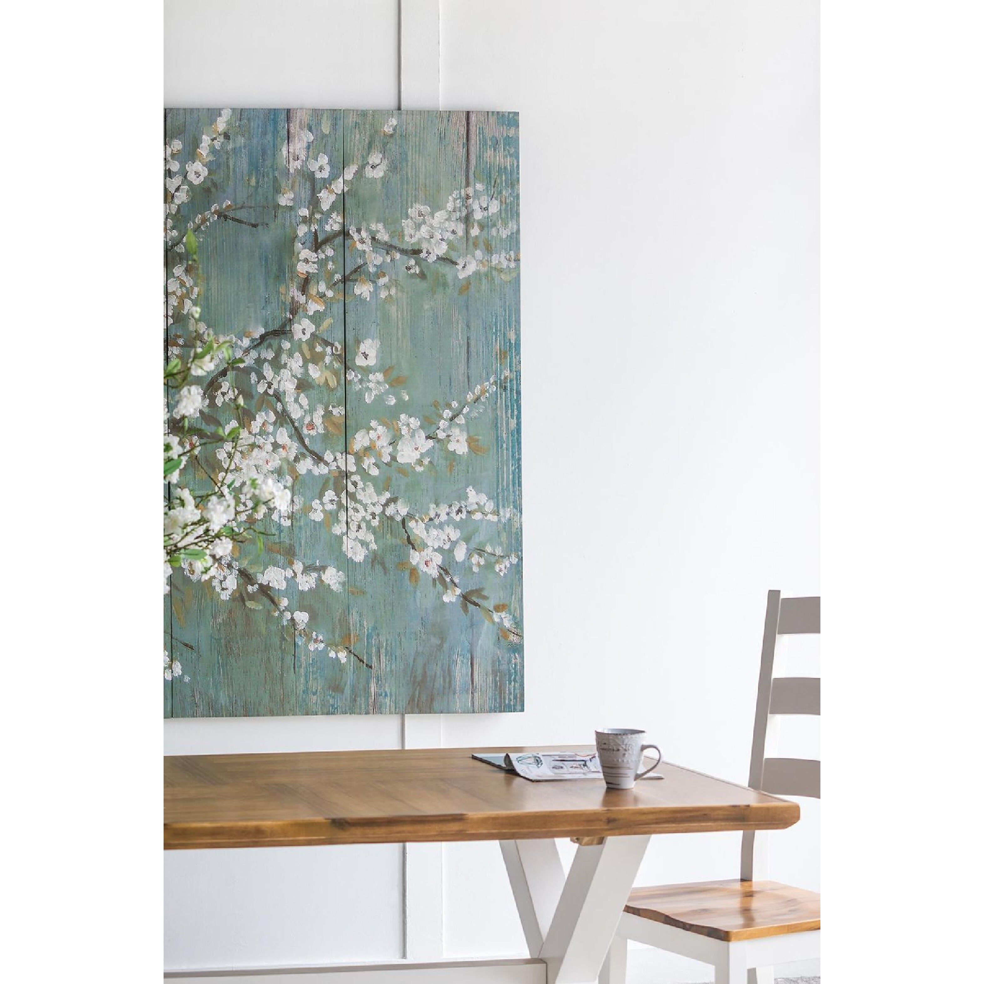 Saison White Cherry Blossom Blue/White/Brown Wall Art