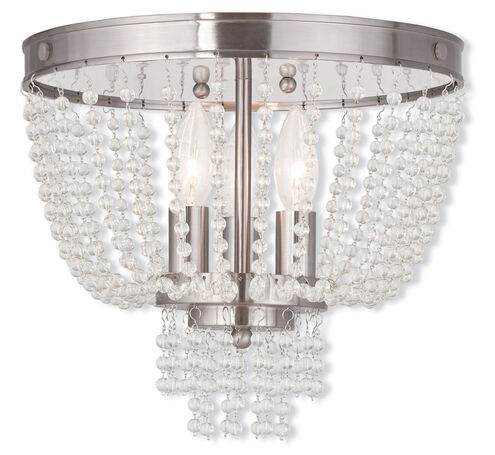 Valentina 3 Light 12 inch Brushed Nickel Flush Mount Ceiling Light