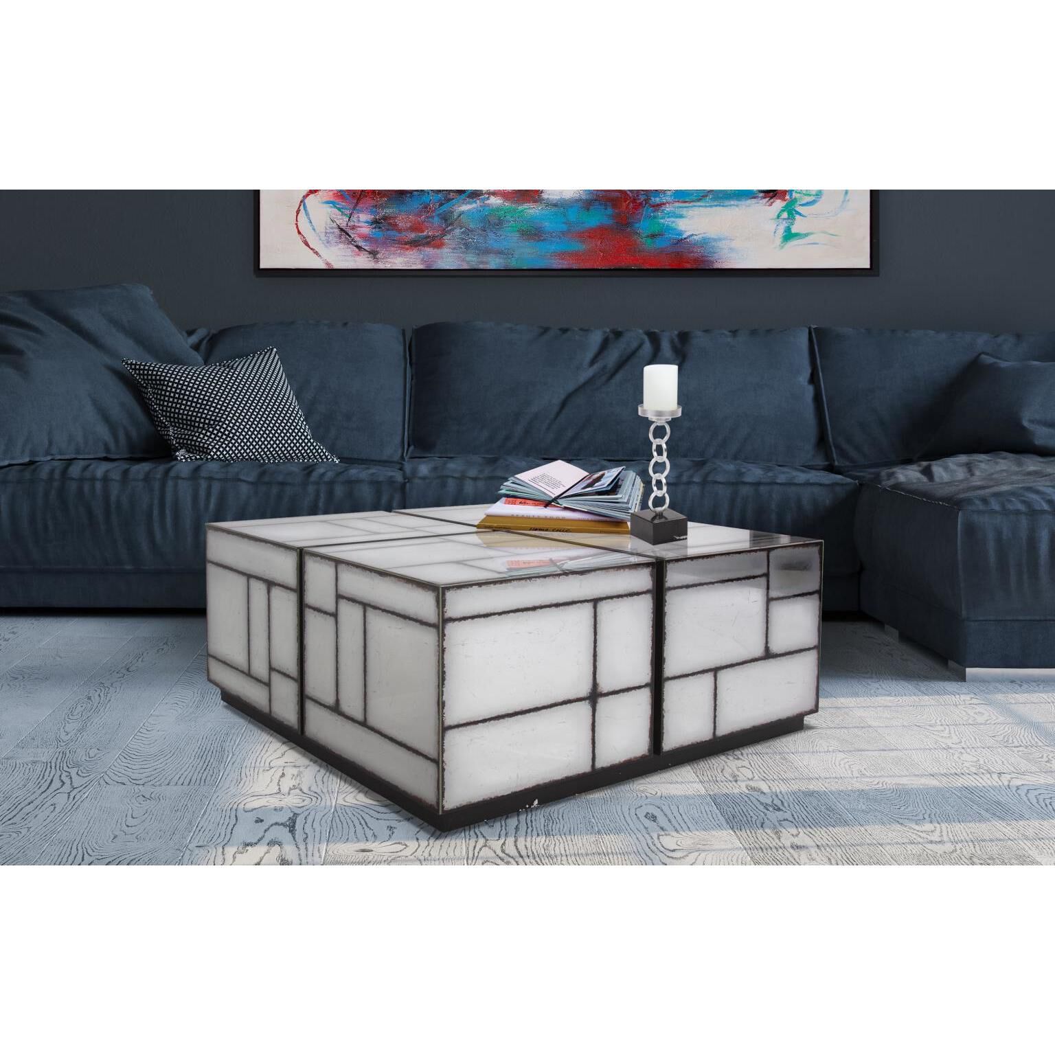 Braque 32.75 X 16 inch Smokey Gray and Black Coffee Table