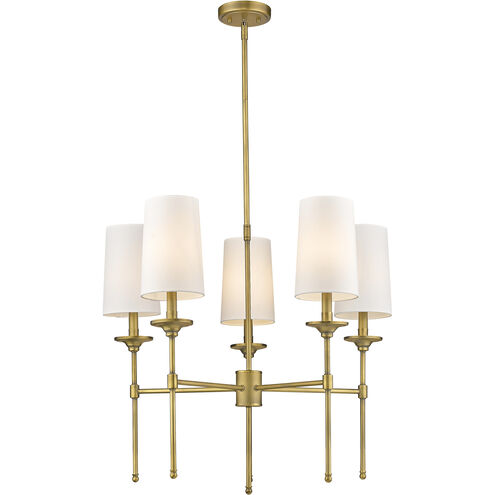 Emily 5 Light 28 inch Rubbed Brass Chandelier Ceiling Light