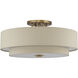 Bellingham 6 Light 30 inch Antique Gold Leaf Semi Flush Mount Ceiling Light, Extra Large