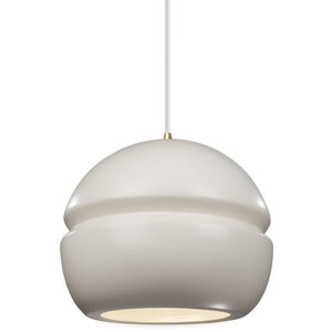 Radiance Collection 1 Light 8 inch Antique Brass and Matte White and White Pendant Ceiling Light
