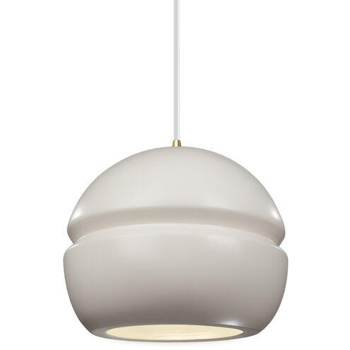 Radiance Collection 1 Light 8 inch Antique Brass and Matte White and White Pendant Ceiling Light