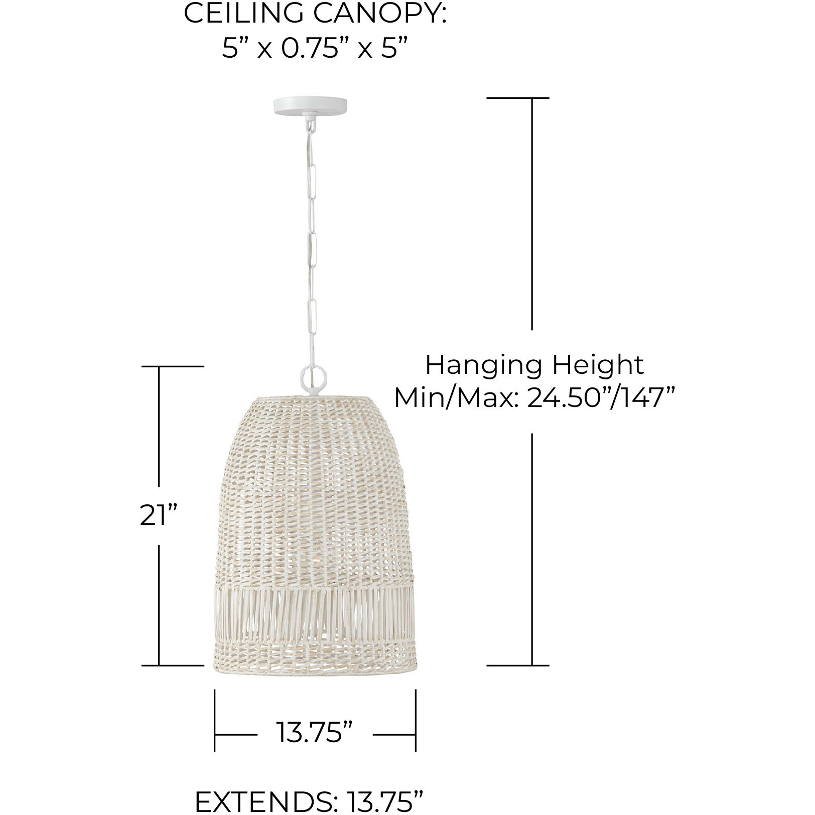 Naomi 1 Light 13.75 inch Chalk White Pendant Ceiling Light