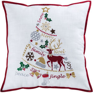 Holiday Tidings 20 inch Holiday Hues/White Pillow Cover