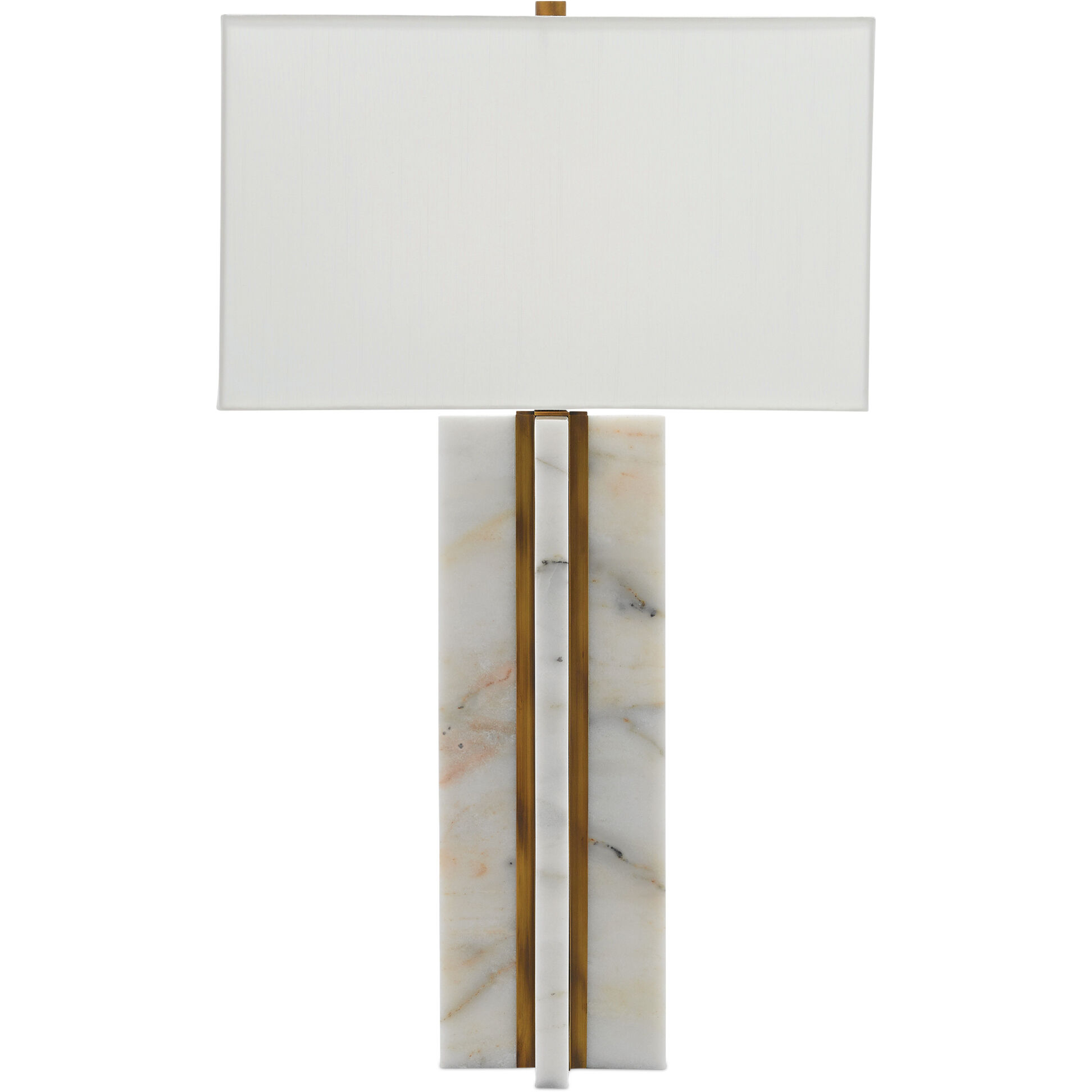 Khalil 32.5 inch 150 watt Marble/Antique Brass Table Lamp Portable Light