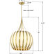 Daria 5 Light 20.5 inch Luxe Gold Chandelier Ceiling Light