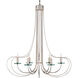 Harrow 6 Light 30.75 inch Contemporary Silver Leaf/Contemporary Silver/Clear Chandelier Ceiling Light