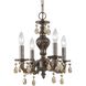 Paris Market 4 Light 13.5 inch Venetian Bronze Mini Chandelier Ceiling Light in Golden Teak Hand Cut