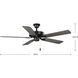 AirPro 52 inch Matte Black with Black/Rustic Charcoal Blades Ceiling Fan