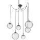 Gaia LED 19.4 inch Matte Black Swag Multi-Pendant Ceiling Light in 3000K LED, Clear