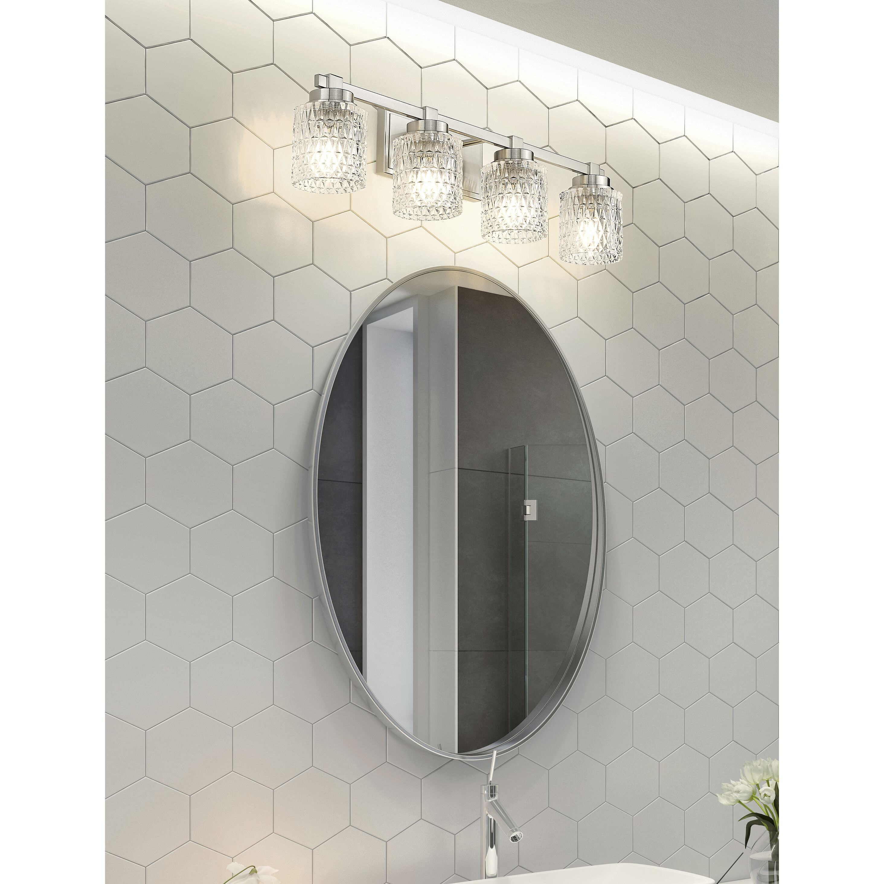 Jacqueline Vanity Wall Light in Brushed Nickel