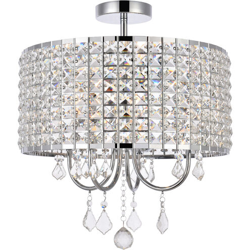 Elise 4 Light 17 inch Chrome Flush Mount Ceiling Light