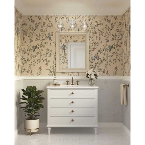 Quillan 3 Light 23.87 inch White Plaster Bathroom Vanity Light Wall Light