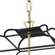 Tudor 6 Light 20 inch Satin Gold and Black Up Chandelier Ceiling Light