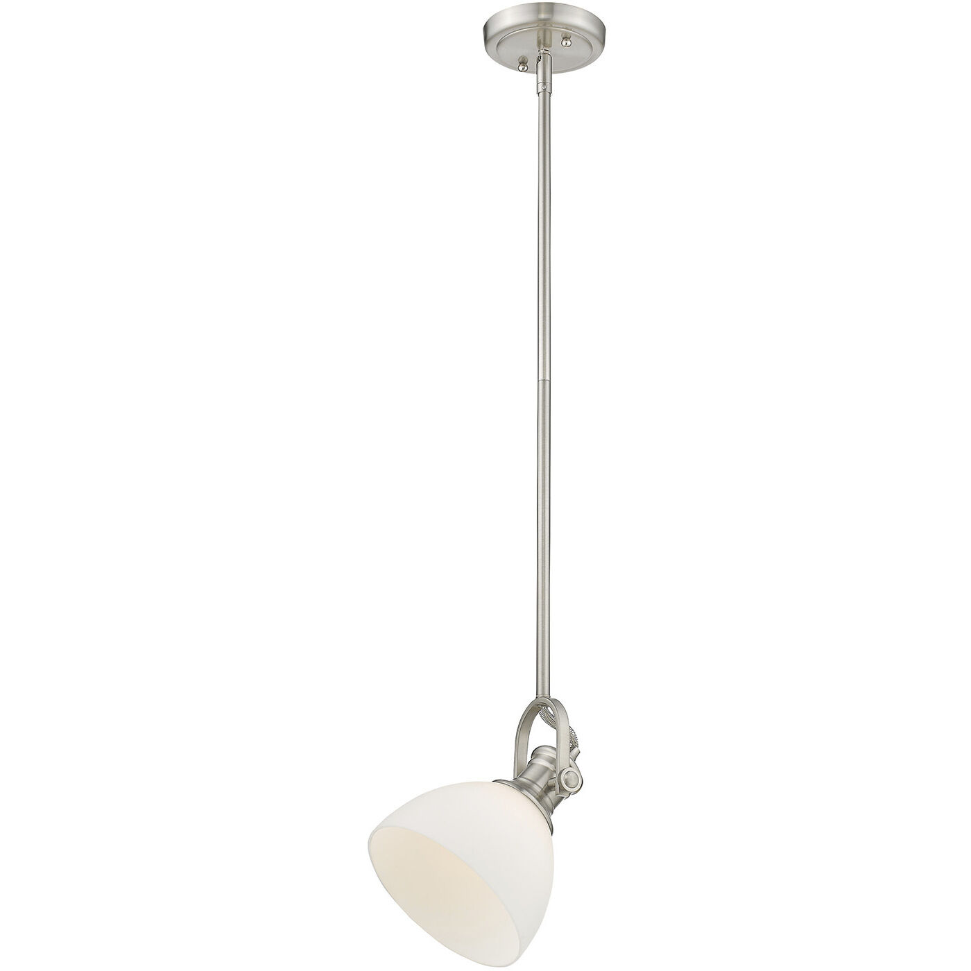 Yep Hines Pendant Ceiling Light in Pewter, Opal Glass