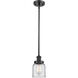 Ballston Small Bell 1 Light 5 inch Matte Black Pendant Ceiling Light in Clear Glass, Ballston
