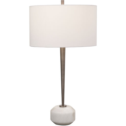 Danes 30 inch 100.00 watt Black Nickel and White Marble Table lamp Portable Light