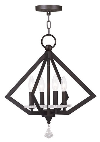 Diamond 4 Light 18 inch Bronze Chandelier Ceiling Light